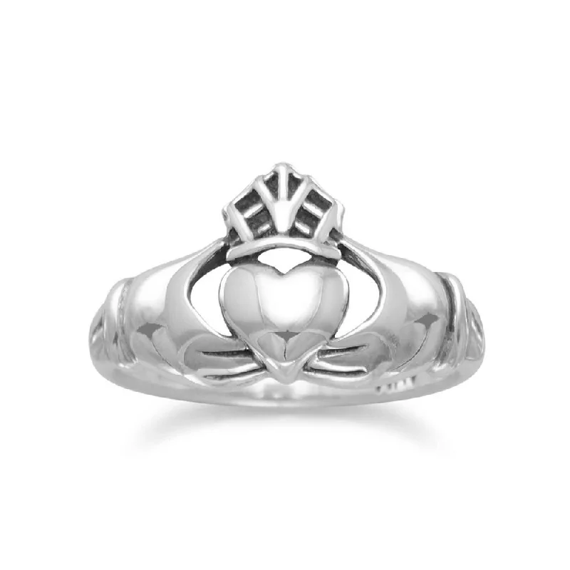 Oxidized Claddagh Ring