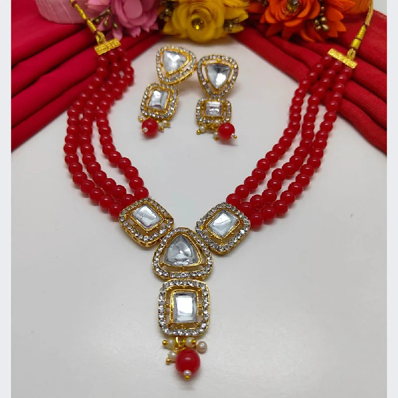 Palak Art Gold Plated Kundan Stone Necklace Set