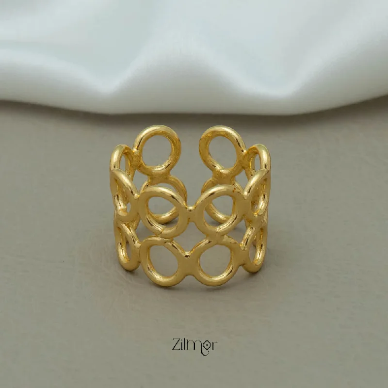 AS101129 - Double Layer Hollow Golden Rings