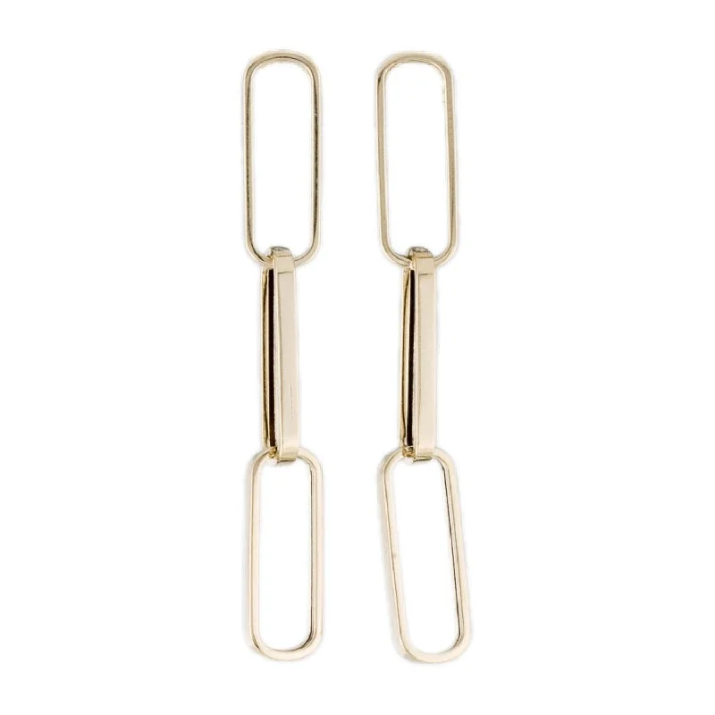 Joelle 14K Yellow Gold Paperclip Link Drop Earrings