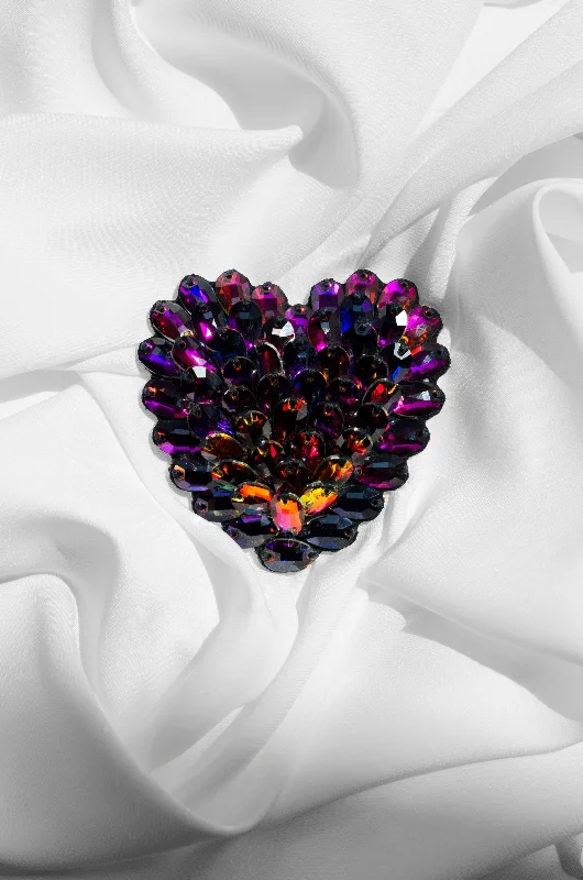 Multi-Colored Heart Brooch