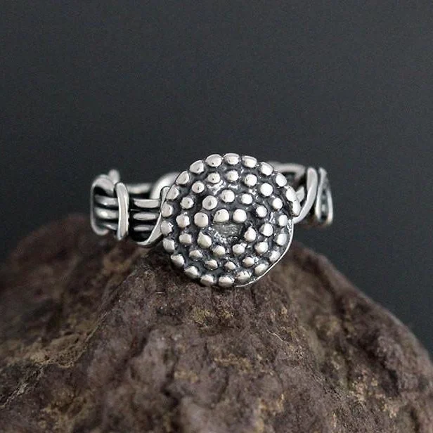 Wrapped Vine Ring with Beaded Spiral