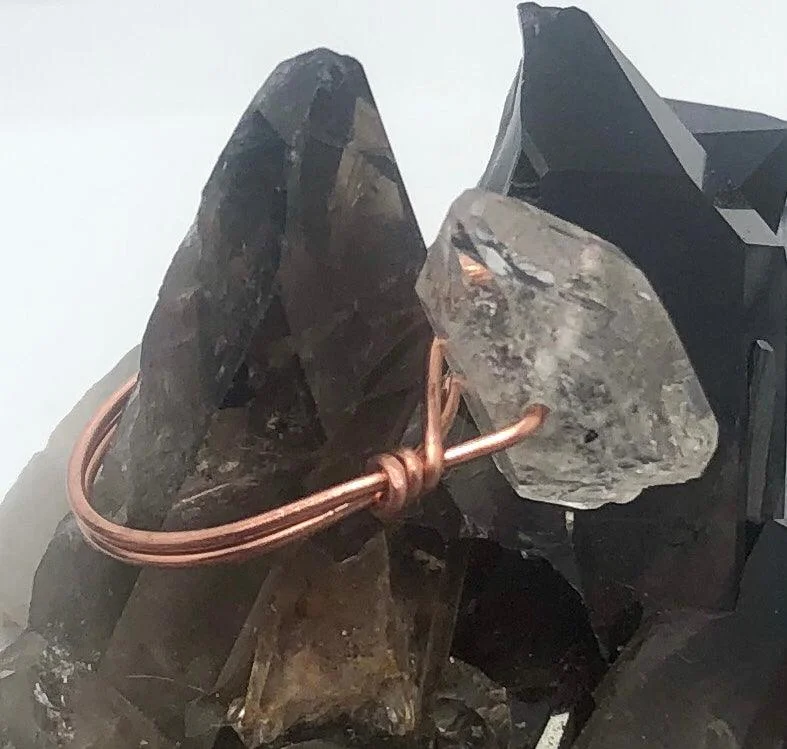 Herkimer Diamond Copper Handmade Ring