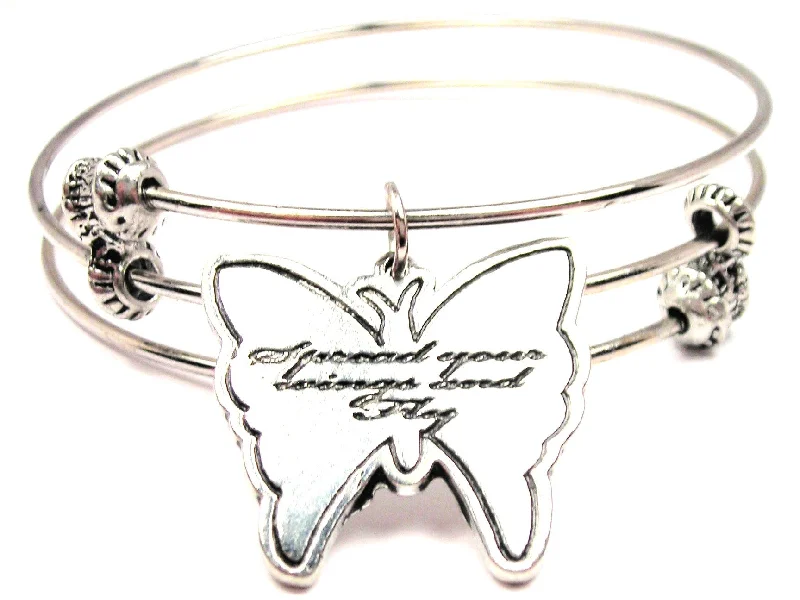 Spread Your Wings and Fly Triple Style Expandable Bangle Bracelet