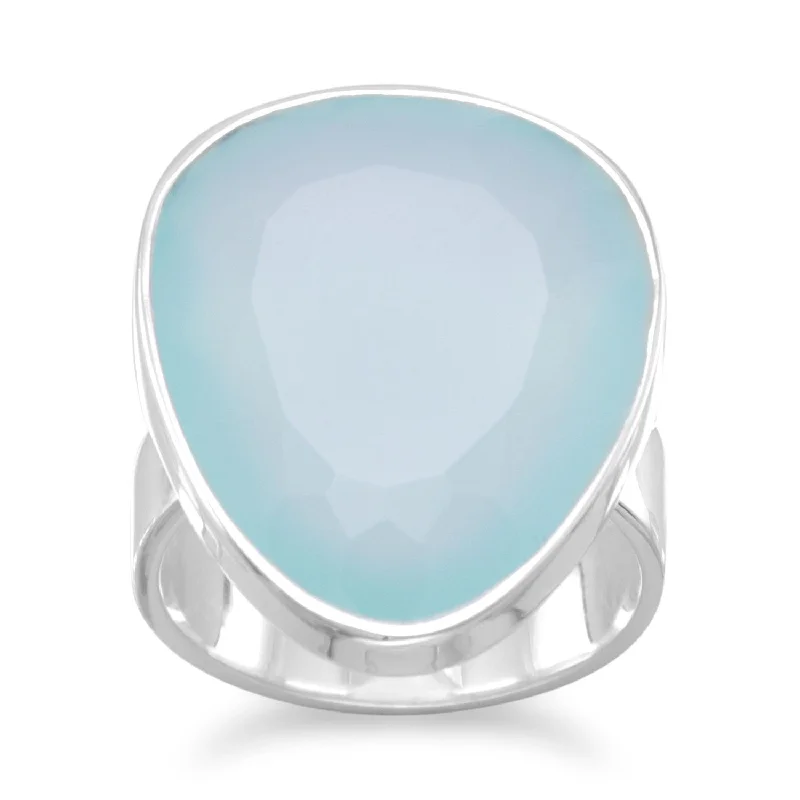 Freeform Sea Green Chalcedony Ring