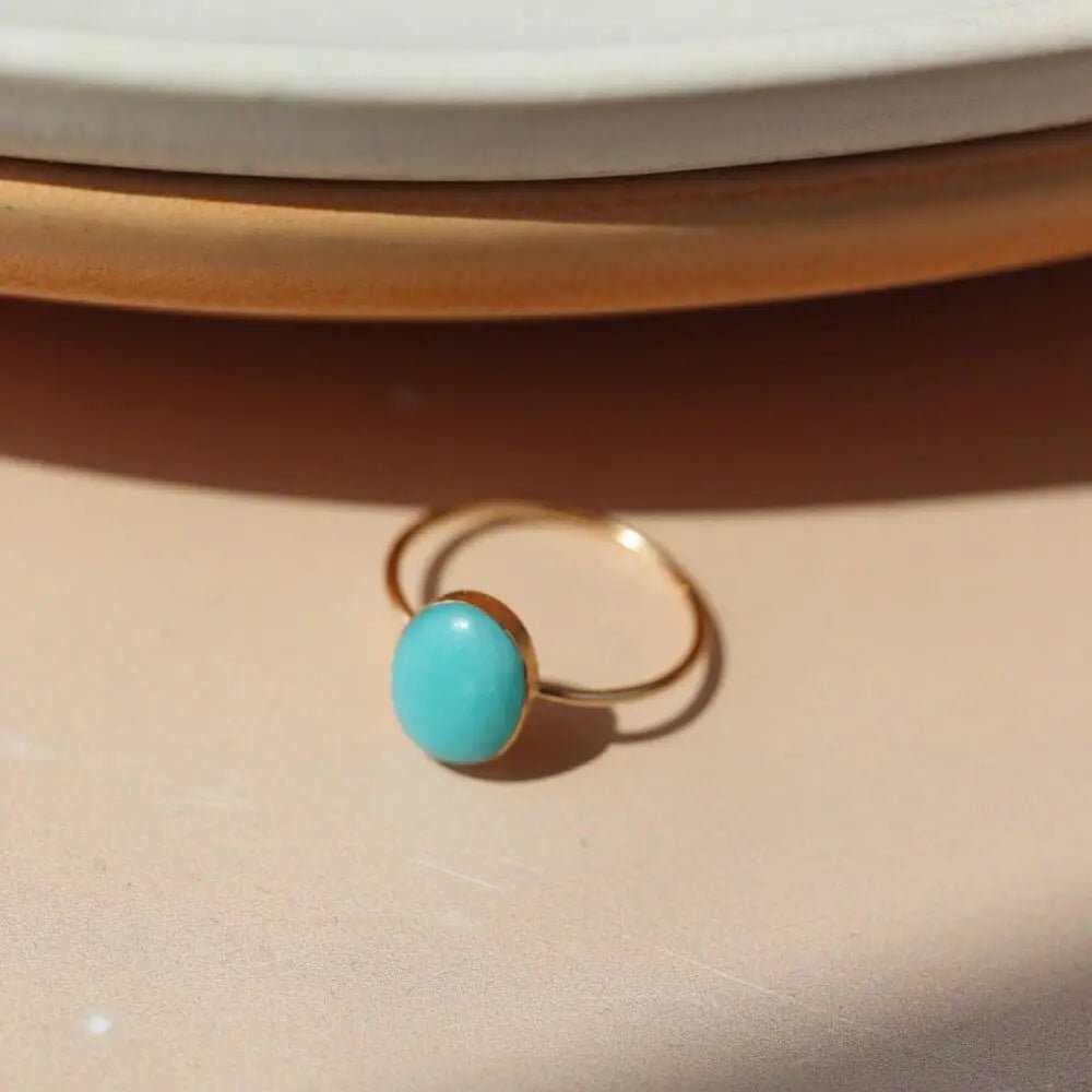 Amazonite Ring, Gold Filled