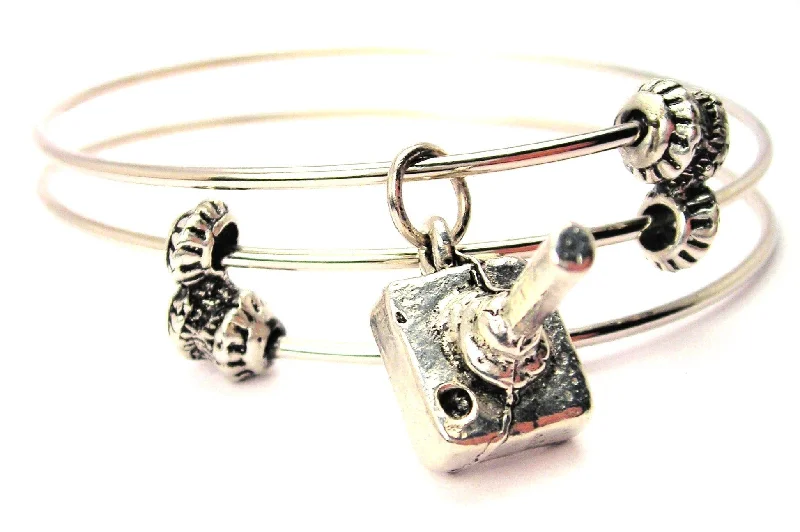 Joystick Triple Style Expandable Bangle Bracelet