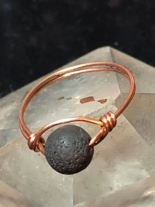 Lava Rock Copper Bead Ring