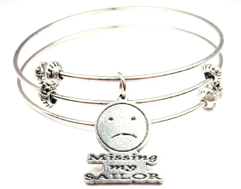 Missing My Sailor Triple Style Expandable Bangle Bracelet