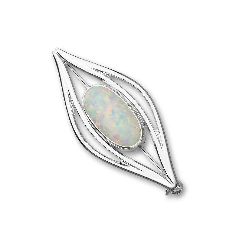 Sahara Sunset Silver Brooch SB148 White Opal