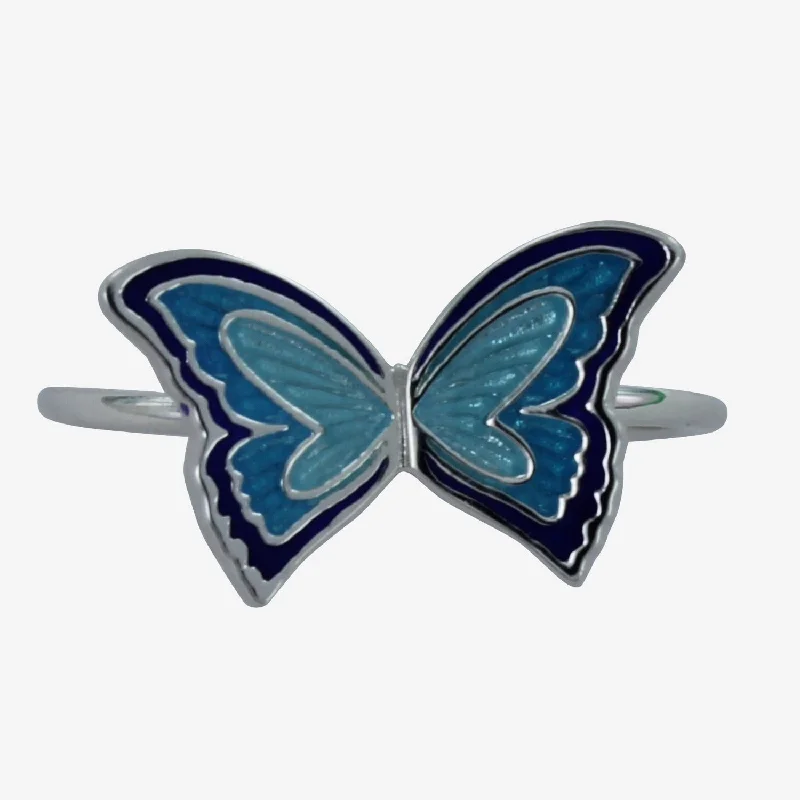 Sterling Silver Enamel Butterfly Ring