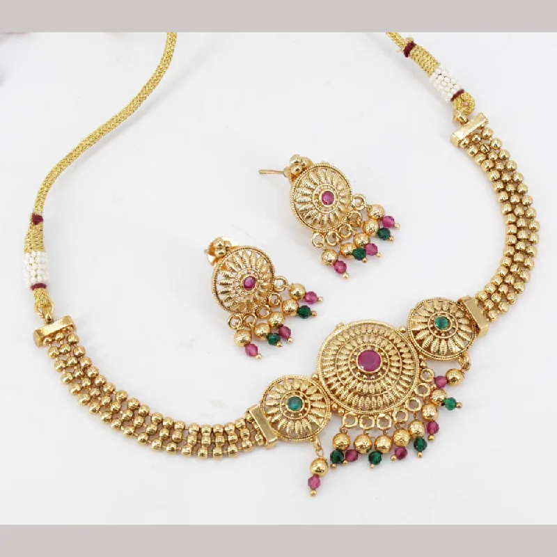 Sai Fashion Gold Plated Choker Necklace Set