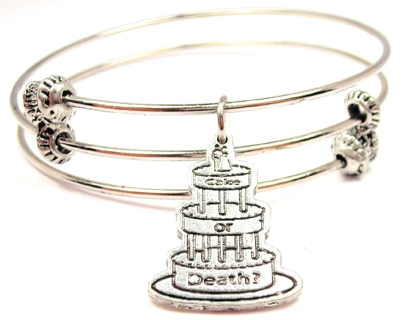 Cake or Death Triple Style Expandable Bangle Bracelet