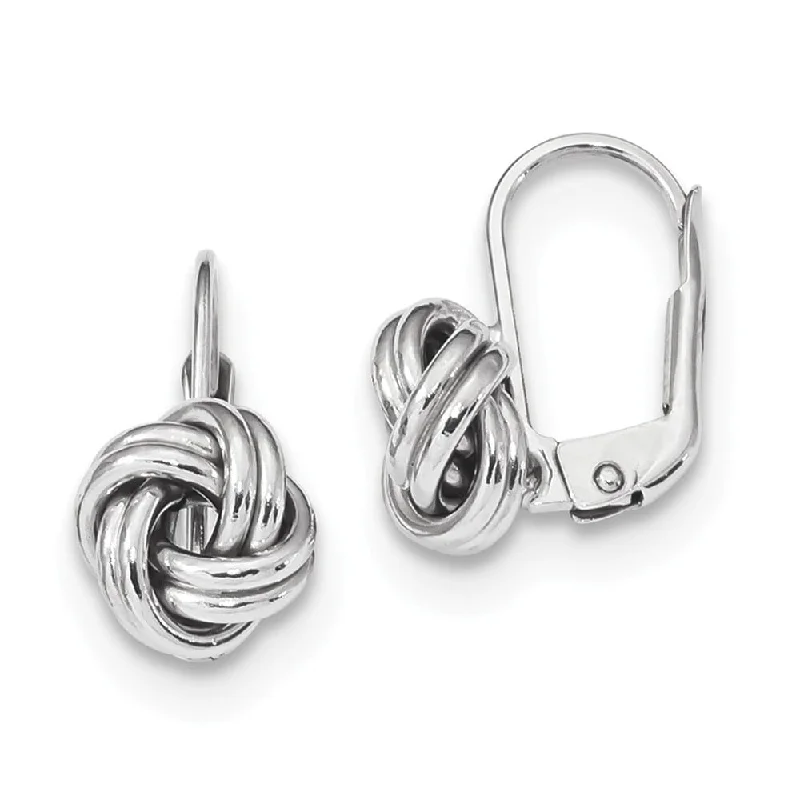 Curata 14k Yellow or White Gold 17x9mm Polished Love Knot Lever Back Earrings