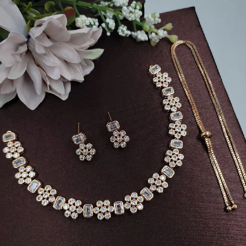 Aamrapali Gold Plated Austrian Stone Necklace Set