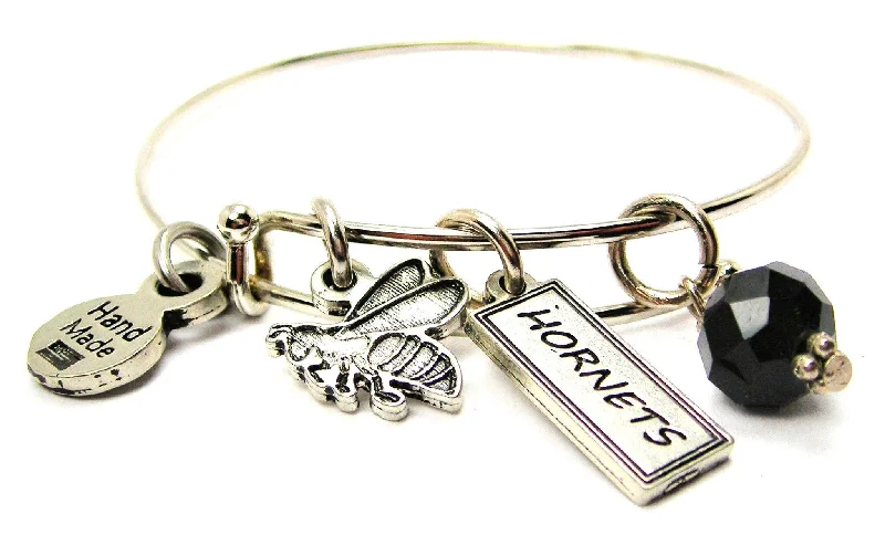 Hornet With Hornets Tab Expandable Bangle Bracelet