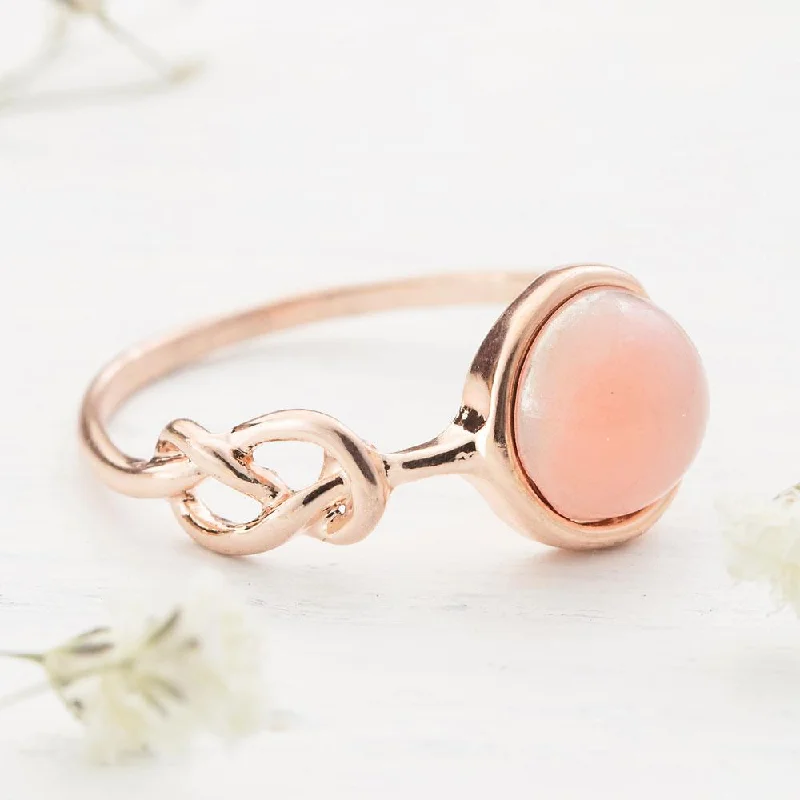 Pink Moonstone Crystal Ring