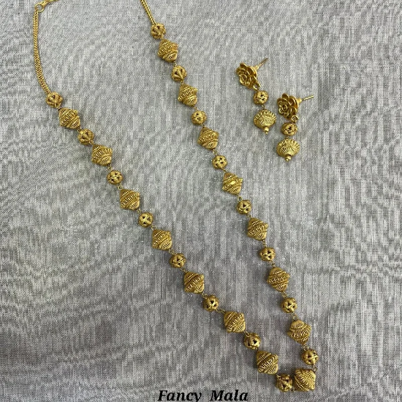 Jyoti Arts Gold Plated Beads Long Necklace Set