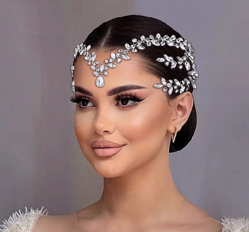 Bridal Hair Accessories l Rhinestone Wedding Forehead Headband  l Hair Comb l Hair Chain HP-05