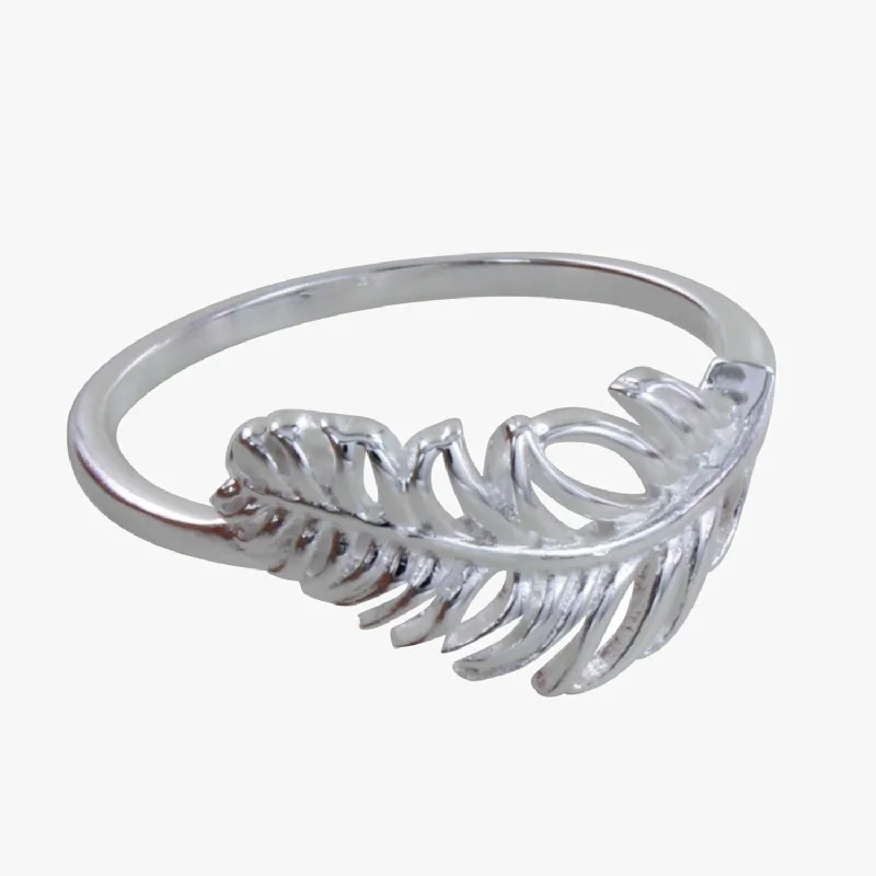 Sterling Silver Settled Feather Ring