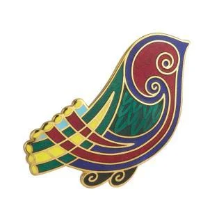 Enamel Celtic Bird Brooch