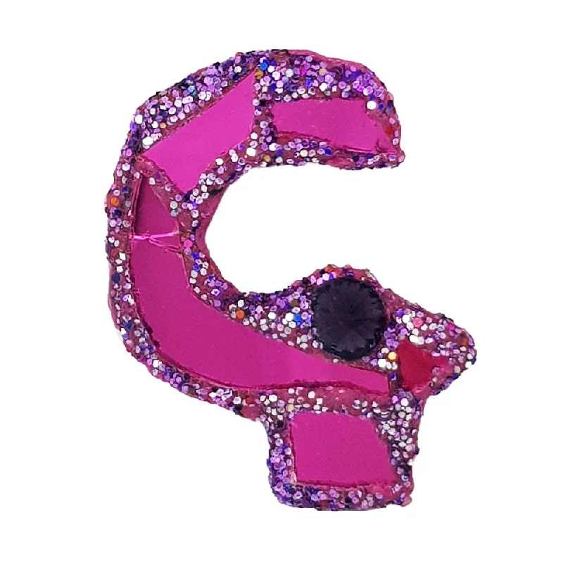 LETTER G -  PURPLE BROOCH