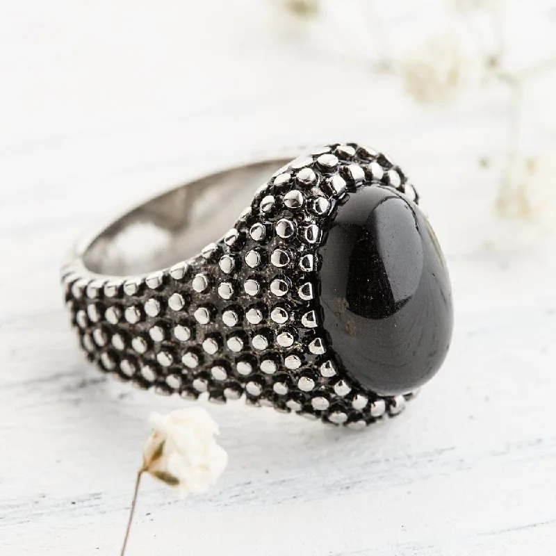 Protection Obsidian Gemstone Ring