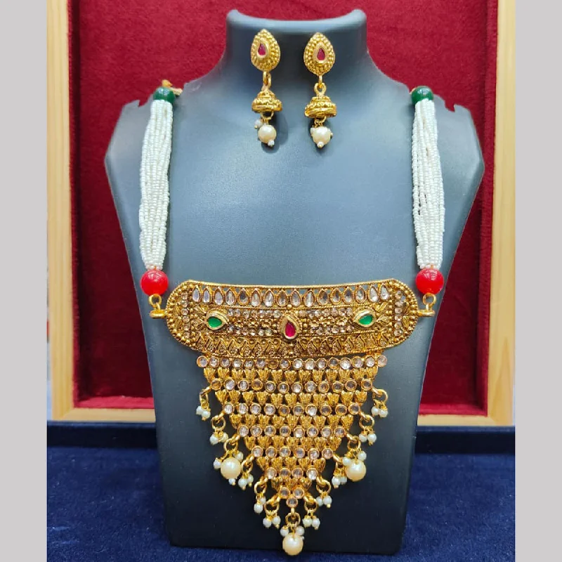 Pooja Bangles Gold Plated And Pearl Necklace Set